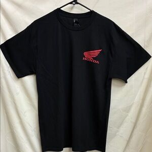 Men's Honda Fox Valley Cycles Black Logo T-Shirt - Red Emblem